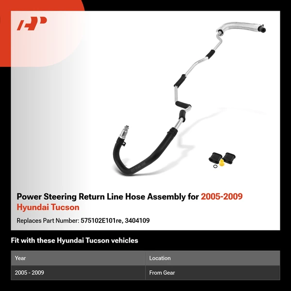 Power Steering Return Line Hose Assembly for 2005-2009 Hyundai Tucson
