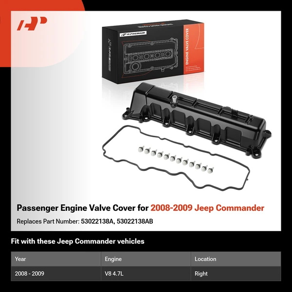 Passenger Engine Valve Cover for 2008-2009 Jeep Commander