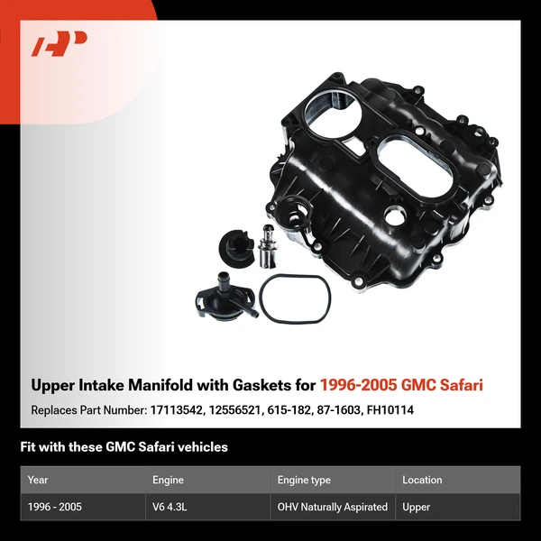 Upper Intake Manifold with Gaskets for 1996-2005 GMC Safari