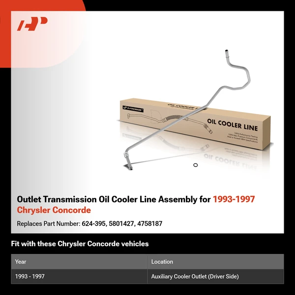 Outlet Transmission Oil Cooler Line Assembly for 1993-1997 Chrysler Concorde