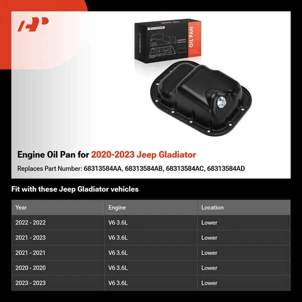 Engine Oil Pan for 2020-2023 Jeep Gladiator