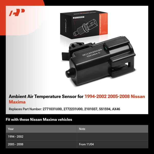 Ambient Air Temperature Sensor for 1994-2002 2005-2008 Nissan Maxima