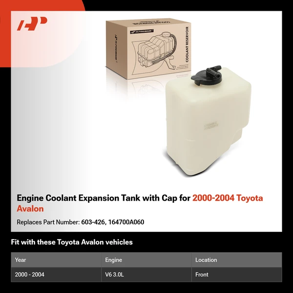 Engine Coolant Expansion Tank with Cap for 2000-2004 Toyota Avalon