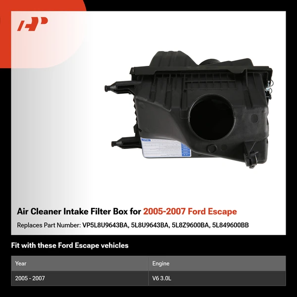 Air Cleaner Intake Filter Box for 2005-2007 Ford Escape