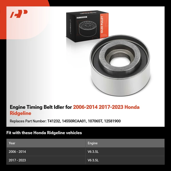 Engine Timing Belt Idler for 2006-2014 2017-2023 Honda Ridgeline