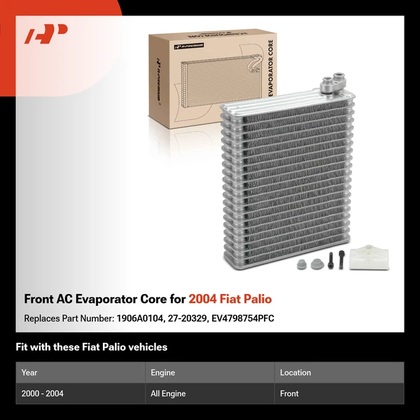 Front AC Evaporator Core for 2004 Fiat Palio