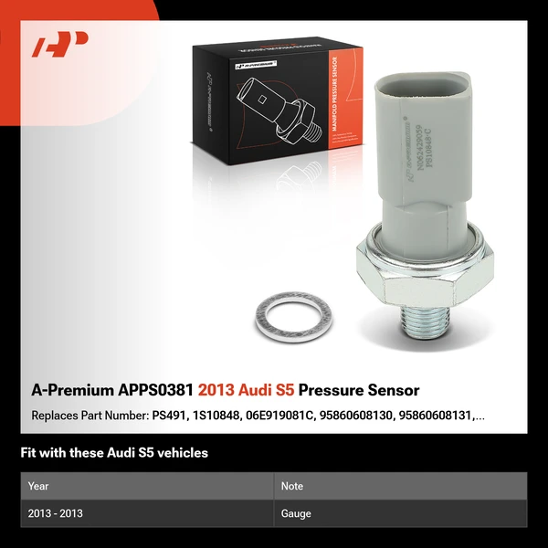 A-Premium APPS0381 2013 Audi S5 Pressure Sensor