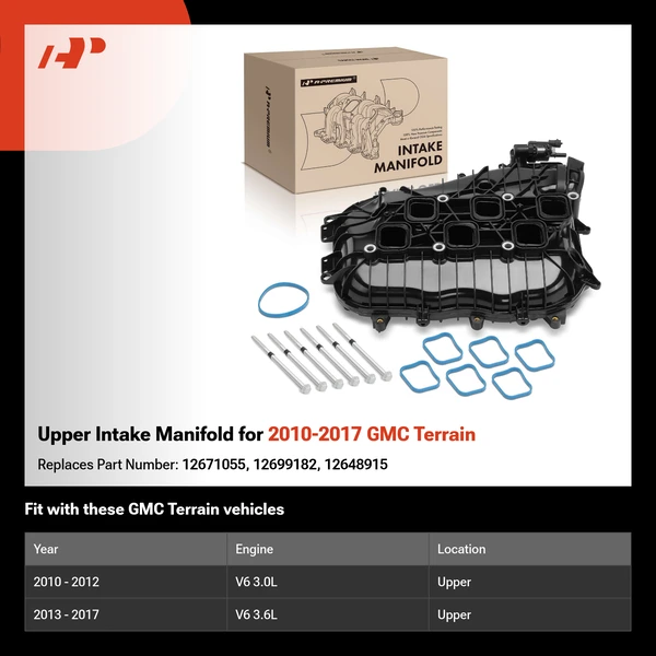 Upper Intake Manifold for 2010-2017 GMC Terrain