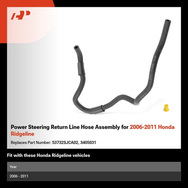 Power Steering Return Line Hose Assembly for 2006-2011 Honda Ridgeline