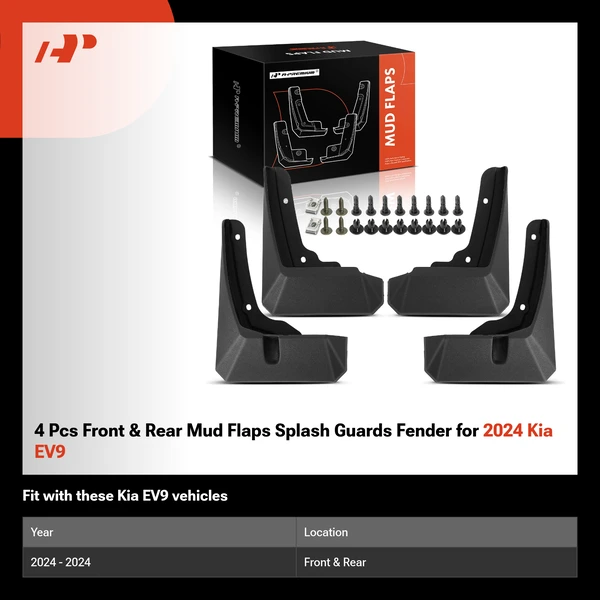 4 Pcs Front & Rear Mud Flaps Splash Guards Fender for 2024 Kia EV9