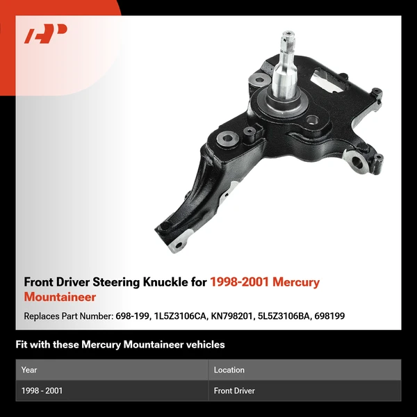 Front Driver Steering Knuckle for 1998-2001 Mercury Mountaineer