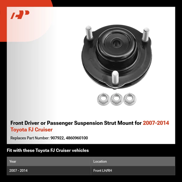 Front Driver or Passenger Suspension Strut Mount for 2007-2014 Toyota FJ Cruiser
