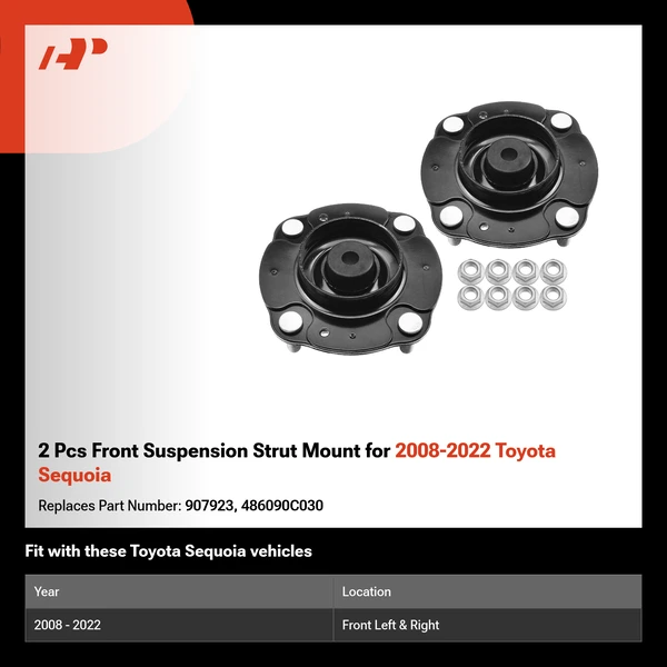 2 Pcs Front Suspension Strut Mount for 2008-2022 Toyota Sequoia