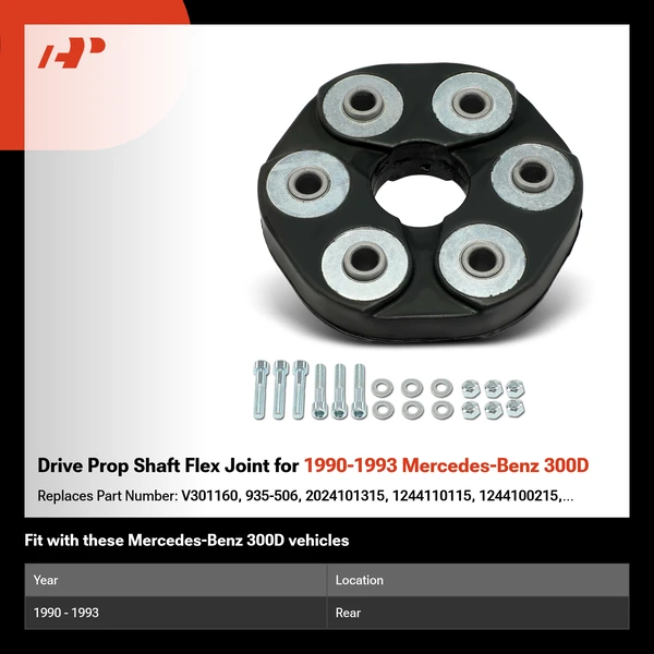 Drive Prop Shaft Flex Joint for 1990-1993 Mercedes-Benz 300D