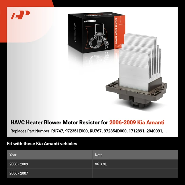 HAVC Heater Blower Motor Resistor for 2006-2009 Kia Amanti