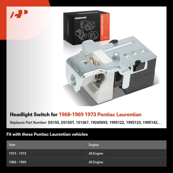 Headlight Switch for 1968-1969 1973 Pontiac Laurentian