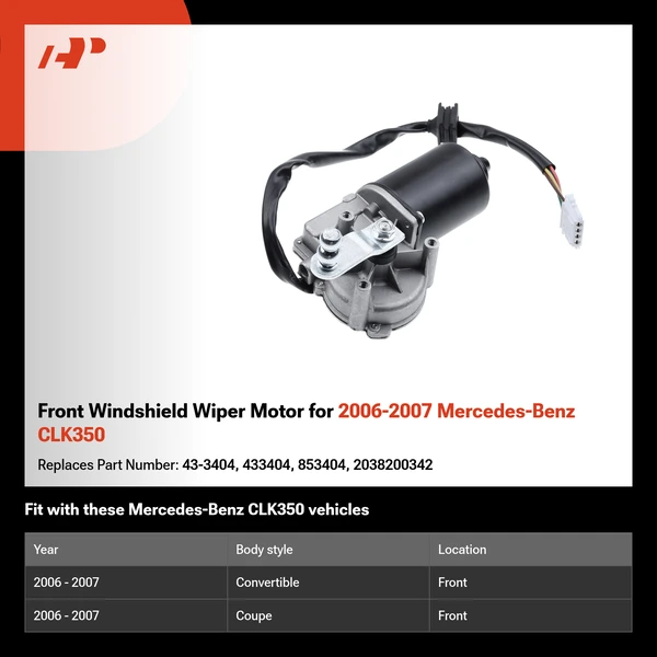 Front Windshield Wiper Motor for 2006-2007 Mercedes-Benz CLK350