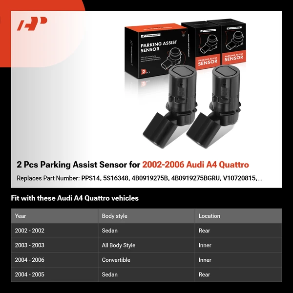 2 Pcs Parking Assist Sensor for 2002-2006 Audi A4 Quattro