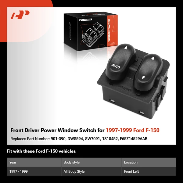 Front Driver Power Window Switch for 1997-1999 Ford F-150
