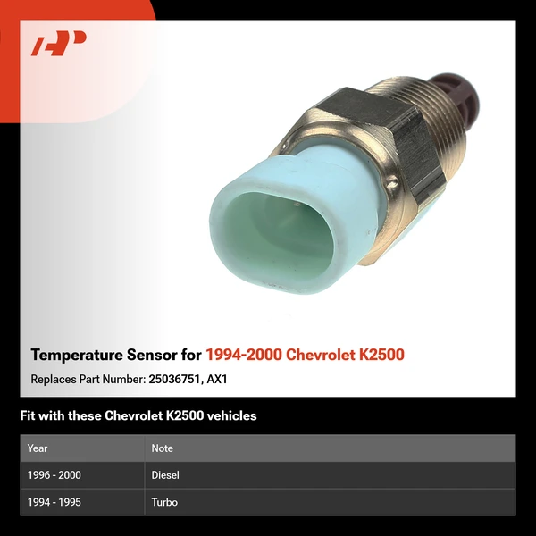 Temperature Sensor for 1994-2000 Chevrolet K2500