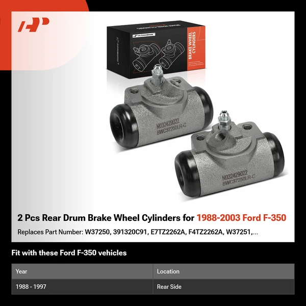 2 Pcs Rear Drum Brake Wheel Cylinders for 1988-2003 Ford F-350