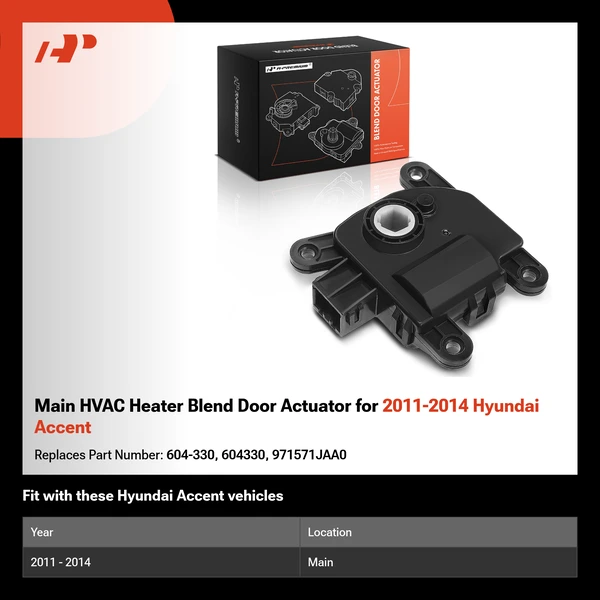 Main HVAC Heater Blend Door Actuator for 2011-2014 Hyundai Accent