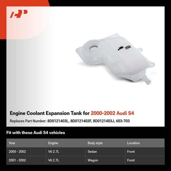 Engine Coolant Expansion Tank for 2000-2002 Audi S4