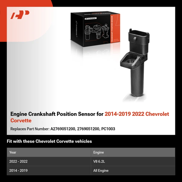 Engine Crankshaft Position Sensor for 2014-2019 2022 Chevrolet Corvette