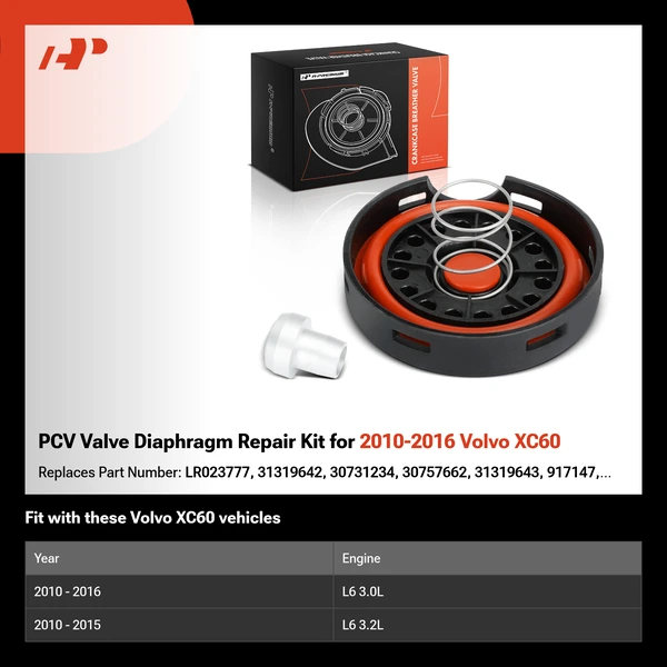 PCV Valve Diaphragm Repair Kit for 2010-2016 Volvo XC60