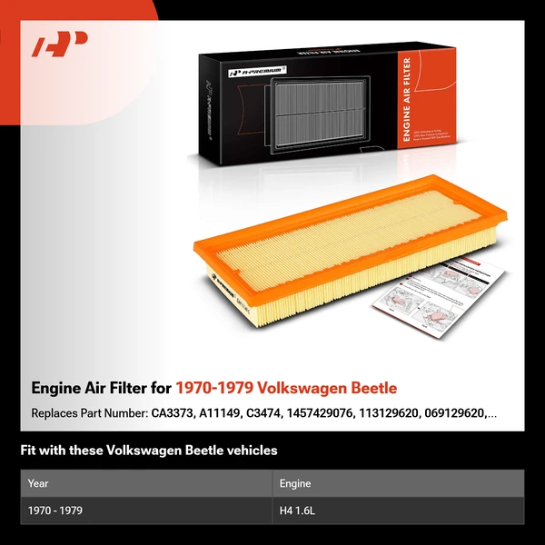 Engine Air Filter for 1970-1979 Volkswagen Beetle