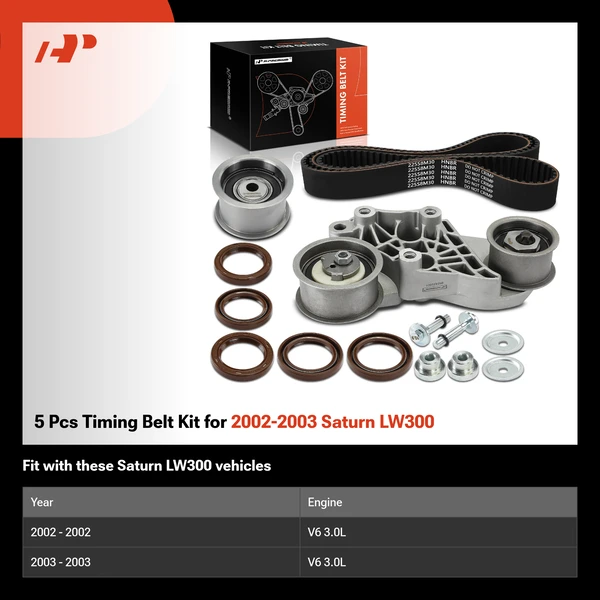 5 Pcs Timing Belt Kit for 2002-2003 Saturn LW300