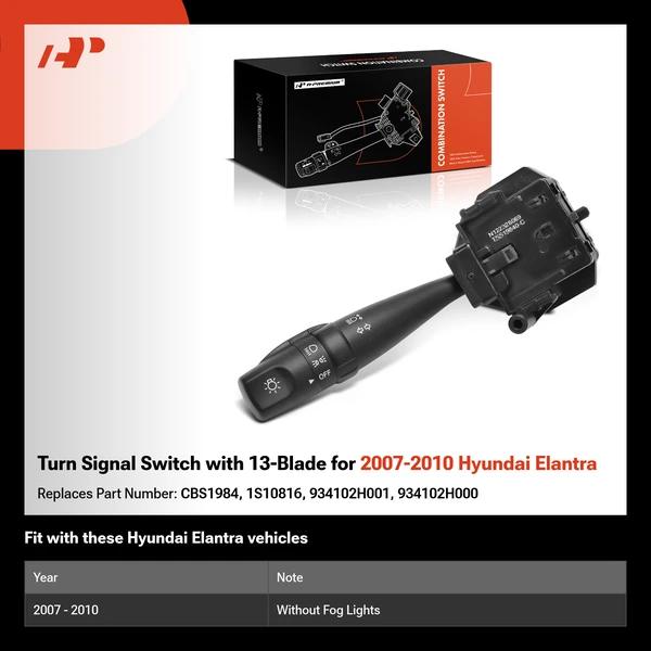 Turn Signal Switch with 13-Blade for 2007-2010 Hyundai Elantra