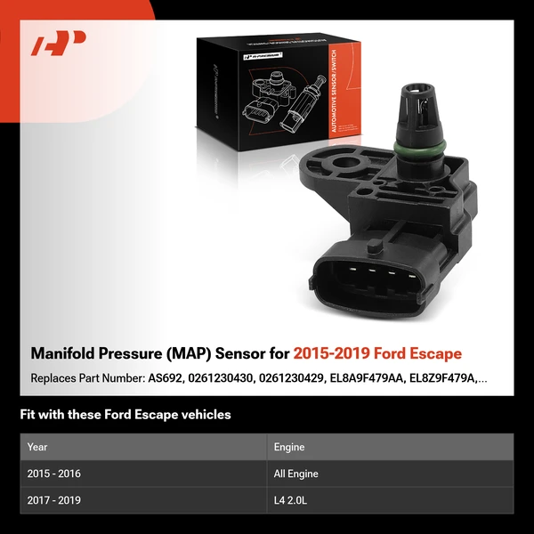 Manifold Pressure (MAP) Sensor for 2015-2019 Ford Escape