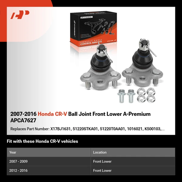 2007-2016 Honda CR-V Ball Joint Front Lower A-Premium APCA7627