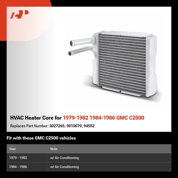 HVAC Heater Core for 1979-1982 1984-1986 GMC C2500