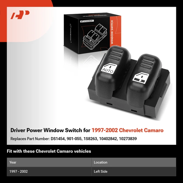 Driver Power Window Switch for 1997-2002 Chevrolet Camaro