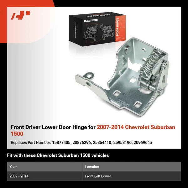 Front Driver Lower Door Hinge for 2007-2014 Chevrolet Suburban 1500