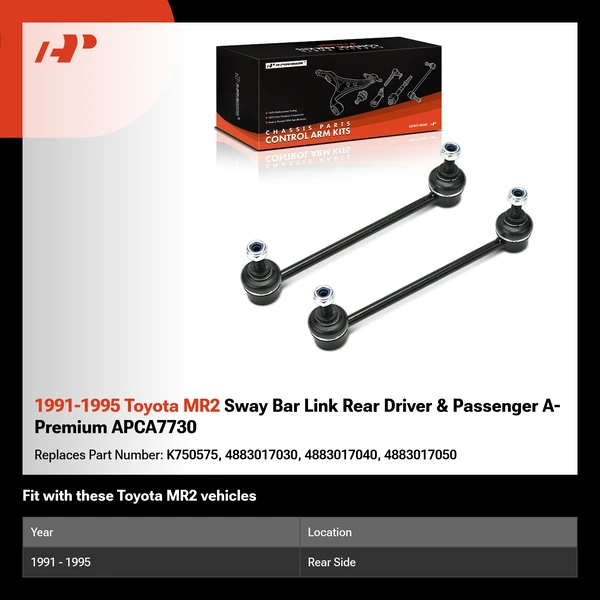 1991-1995 Toyota MR2 Sway Bar Link Rear Driver & Passenger A-Premium APCA7730
