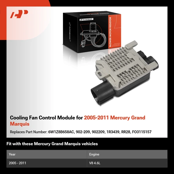 Cooling Fan Control Module for 2005-2011 Mercury Grand Marquis