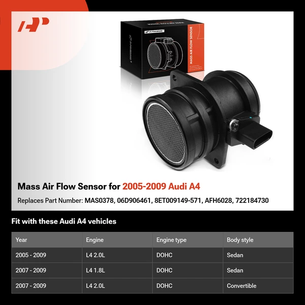 Mass Air Flow Sensor for 2005-2009 Audi A4