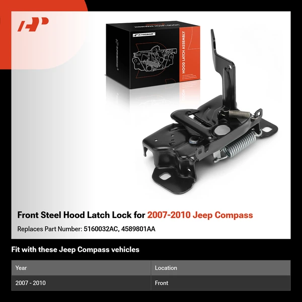 Front Steel Hood Latch Lock for 2007-2010 Jeep Compass