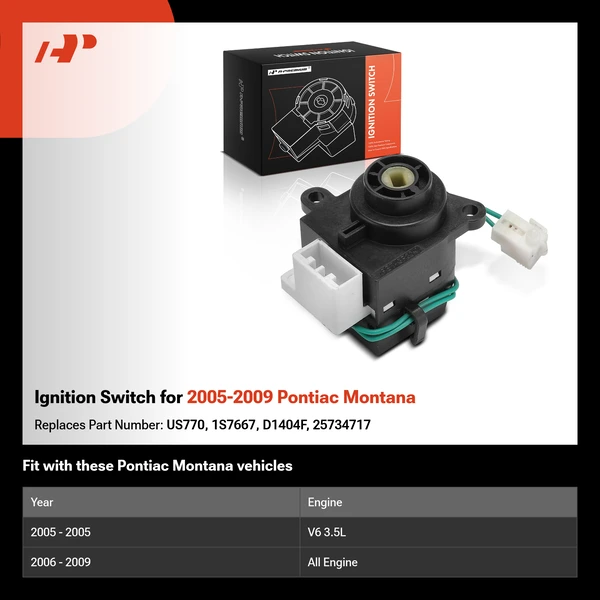 Ignition Switch for 2005-2009 Pontiac Montana