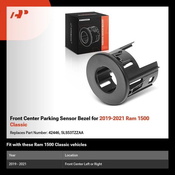 Front Center Parking Sensor Bezel for 2019-2021 Ram 1500 Classic
