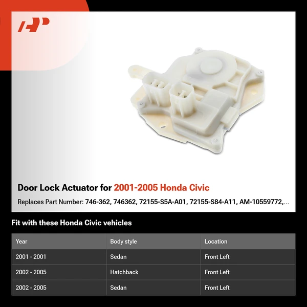 Door Lock Actuator for 2001-2005 Honda Civic