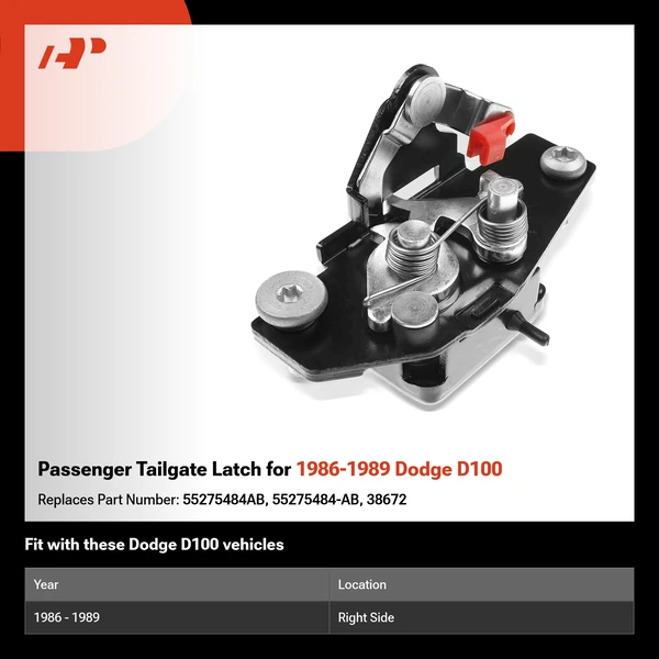 Passenger Tailgate Latch for 1986-1989 Dodge D100