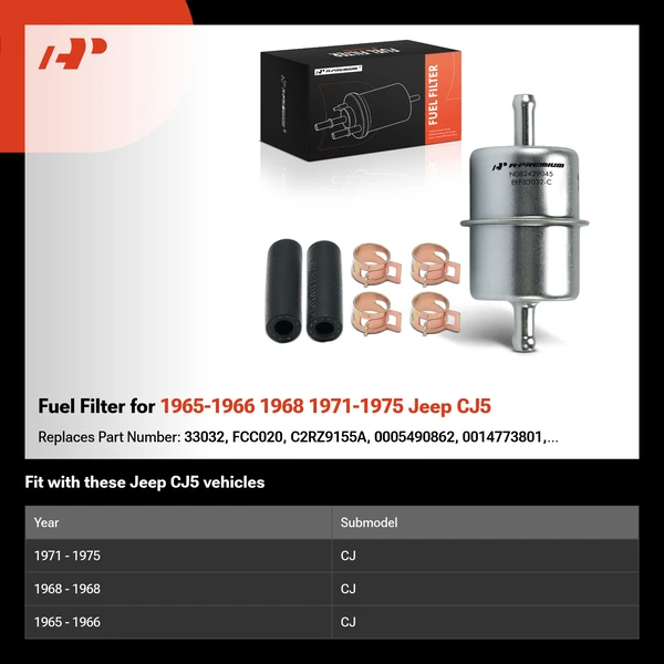 Fuel Filter for 1965-1966 1968 1971-1975 Jeep CJ5