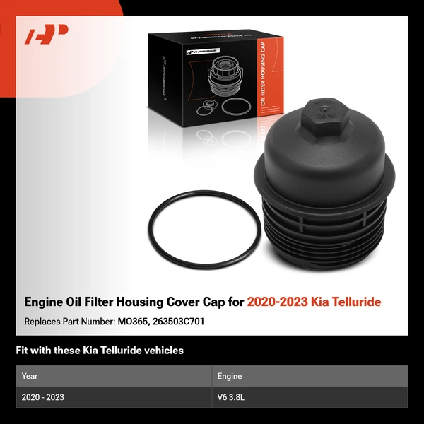 Engine Oil Filter Housing Cover Cap for 2020-2023 Kia Telluride