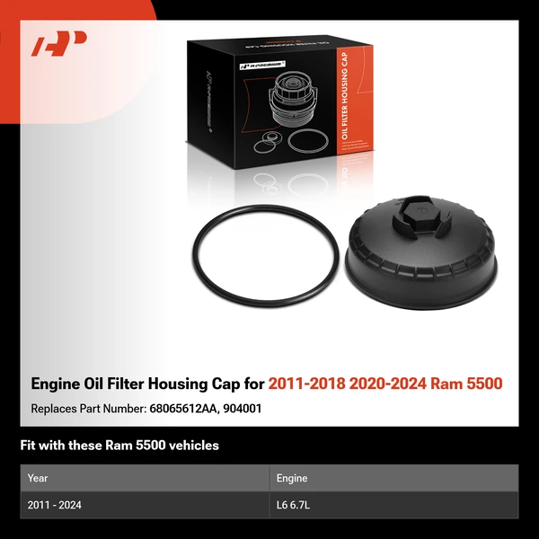 Engine Oil Filter Housing Cap for 2011-2018 2020-2024 Ram 5500