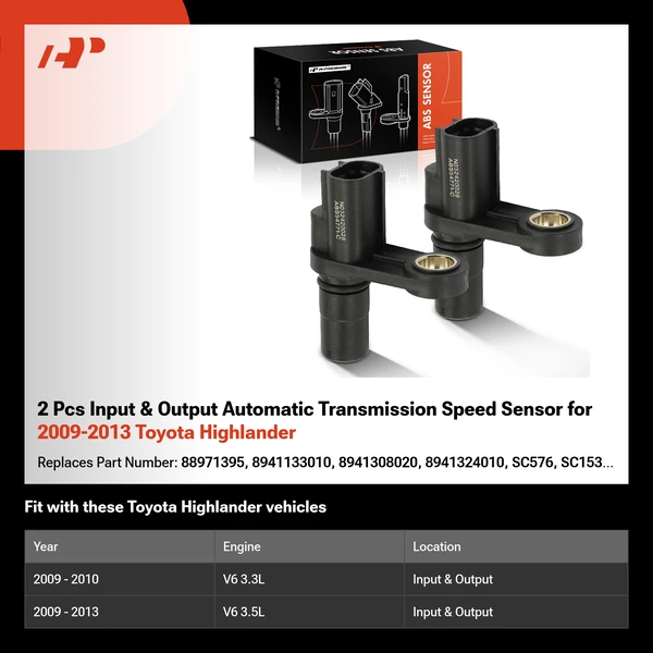 2 Pcs Input & Output Automatic Transmission Speed Sensor for 2009-2013 Toyota Highlander
