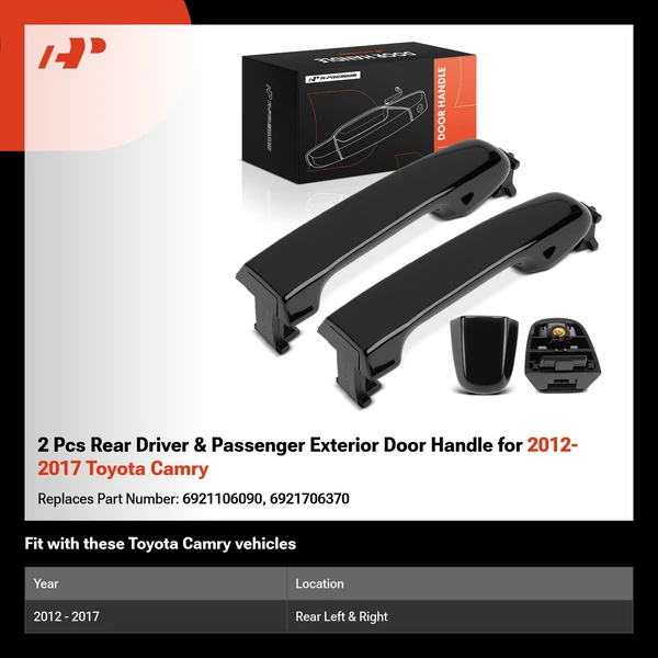 2 Pcs Rear Driver & Passenger Exterior Door Handle for 2012-2017 Toyota Camry